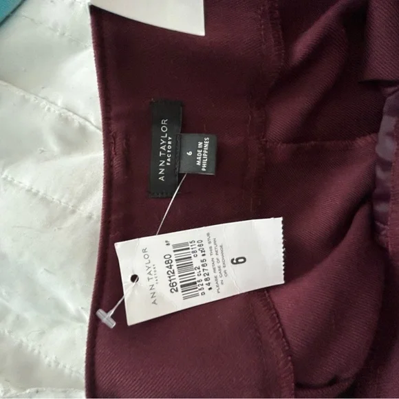 Burgundy high waisted wide leg pants - Picture 3 of 7